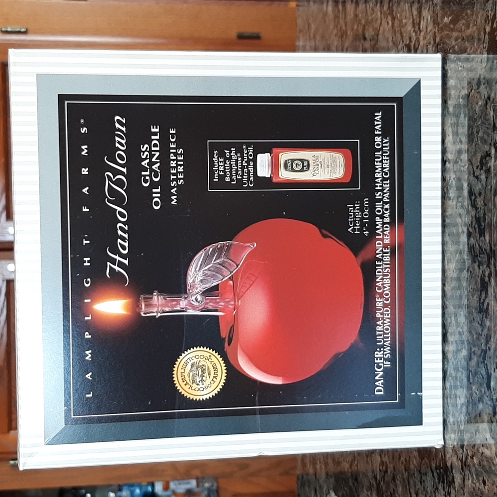 NWOT Lamplight Farms Glass oil candle